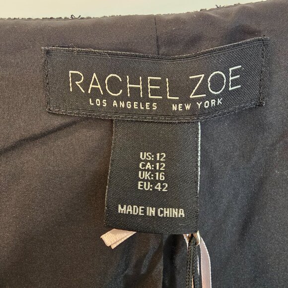 Rachel Zoe Tweed Scoop Neck Blazer Black - Picture 4 of 5